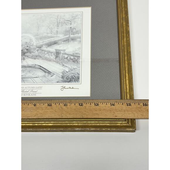 Framed Thomas Kinkade Gardens Beyond Autumn Gate Collector Sketch Print - Picture 6 of 7